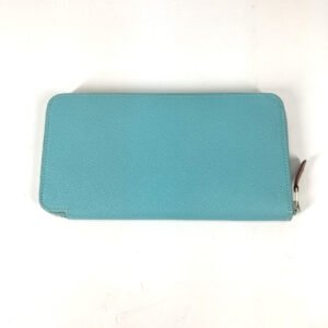 HERMES Long Wallet Purse Epsom blue Azap Long Silk in Women Used | AlmaBagz