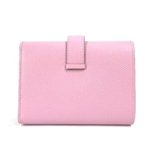 HERMES Trifold wallet Epsom pink Bearn combine | AlmaBagz