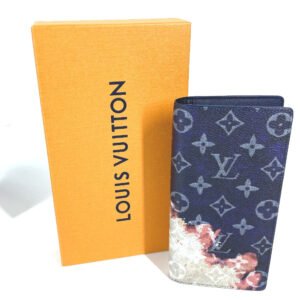 LOUIS VUITTON Long Wallet Purse M82826 Canvas, Monogram Bleach Canvas blue monogram cloud Portefeuille BrazzaNM mens Used | AlmaBagz