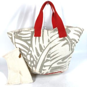 HERMES Shoulder Bag canvas beige With porch Pannier Platge Women Used | AlmaBagz