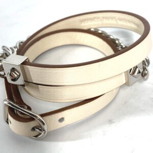 HERMES bracelet Swift white Accessories Gourmet Esketre Triple Tour Women T2 Used | AlmaBagz