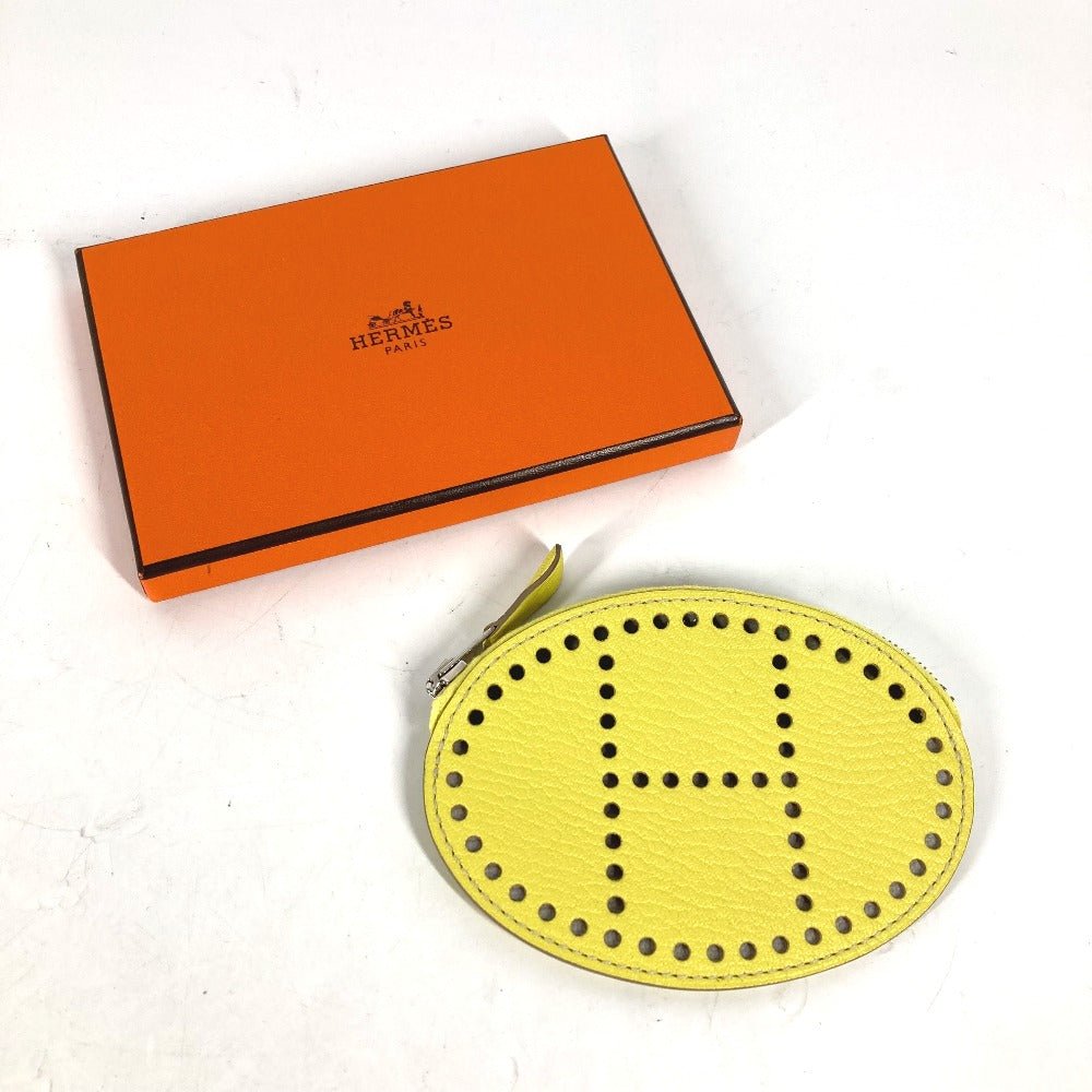 HERMES Coin case Shave yellow round Evelyn | AlmaBagz