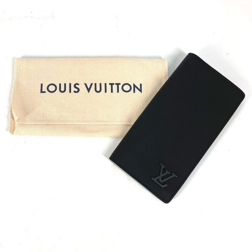 LOUIS VUITTON Long Wallet Purse M69980 Grain leather black Aerogram Portefeuille Blaza NM mens Used | AlmaBagz