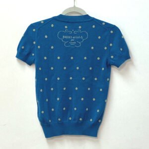 HERMES knit Cashmere, Cotton blue Short sleeve Brid Dougala Women 34 Used | AlmaBagz