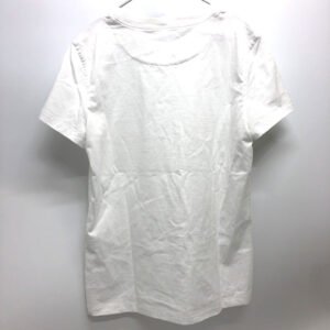 HERMES Short sleeve T-shirt cotton white Embroidered Mosaic H Logo Pocket Women 34 Used | AlmaBagz