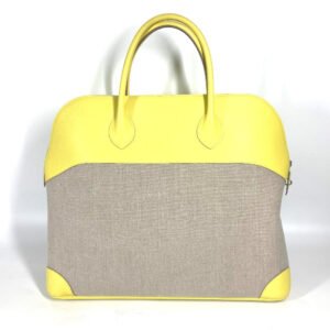 HERMES Tote Bag Swift, Toile H yellow Shoulder Bag Boston Duffel bag Bored 45 Women Used | AlmaBagz