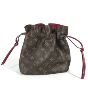 LOUIS VUITTON Pouch M43445 Monogram canvas Brown Monogram Drawstring Bag Posh Noe | AlmaBagz