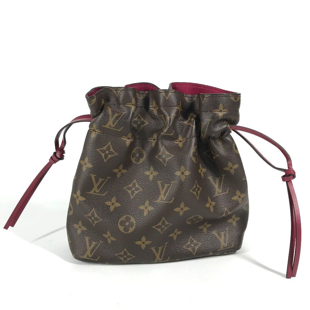 LOUIS VUITTON Pouch M43445 Monogram canvas Brown Monogram Drawstring Bag Posh Noe | AlmaBagz