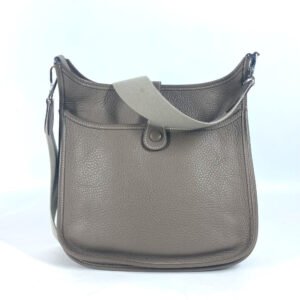 HERMES Shoulder Bag Taurillon Clemence gray Punching H logo Evelyn PM 2 | AlmaBagz