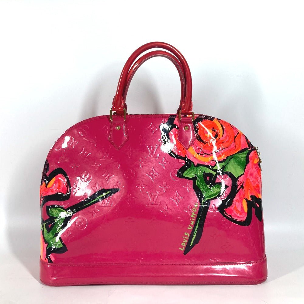 LOUIS VUITTON Handbag M93686 Patent leather pink Vernis Rose Stephen Spruce Alma MM Women Used | AlmaBagz