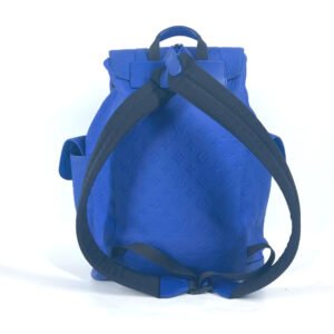 LOUIS VUITTON Backpack M23189 Taurillon Clemence Leather blue Monogram Taurillon Clemence Christopher MM mens Used | AlmaBagz