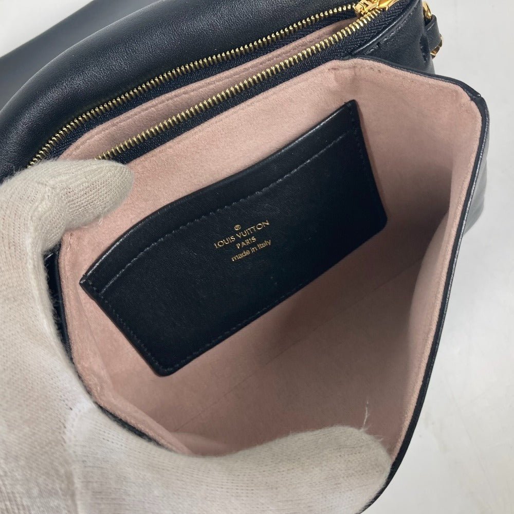 LOUIS VUITTON Shoulder Bag M80742 Lamb leather black Monogram emboss Pochette Kussan | AlmaBagz - Image 16