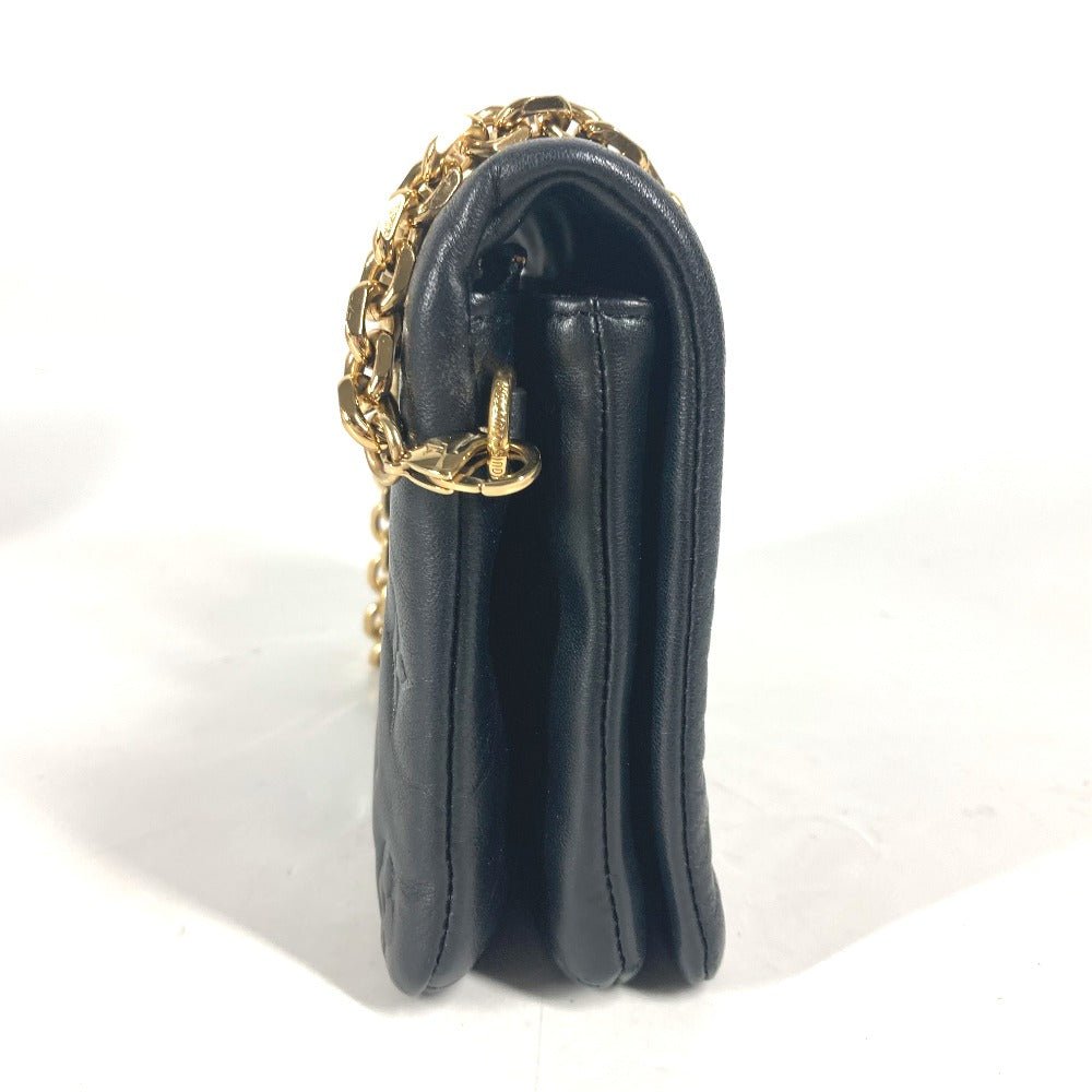 LOUIS VUITTON Shoulder Bag M80742 Lamb leather black Monogram emboss Pochette Kussan | AlmaBagz - Image 3
