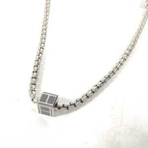 HERMES Necklace Buffalo Horn, Metal Silver Chain Meri Melo Necklace | AlmaBagz