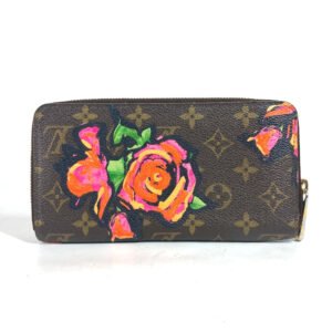 LOUIS VUITTON Long Wallet Purse M93759 Monogram canvas Brown Monogram Rose Stephen Sprouse Zippy wallet | AlmaBagz
