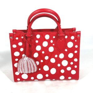 LOUIS VUITTON Handbag M46412 Monogram Ann Platt Leather Red Kusama Yayoi Collaboration LV x YK On the Go PM | AlmaBagz