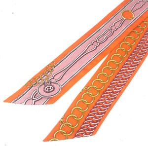 HERMES scarf silk Orange Twilly Twilly | AlmaBagz