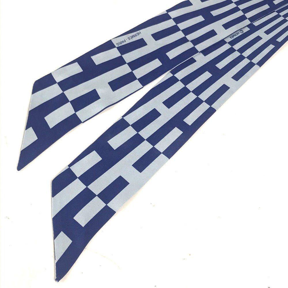 HERMES scarf silk blue Twilly Twilly | AlmaBagz