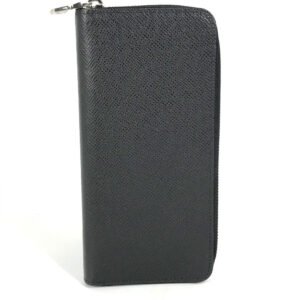LOUIS VUITTON Long Wallet Purse M30503 Taiga Leather black Taiga Zippy wallet ã» Vertical | AlmaBagz