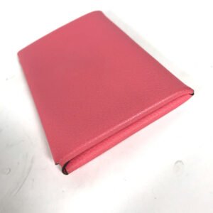 HERMES Card Case , Evercolor pink Two fold Calvi Women Used | AlmaBagz