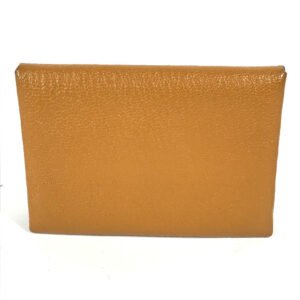 HERMES Coin case Shave beige Bifold Wallet Bicolor Calvi Duo Verso | AlmaBagz