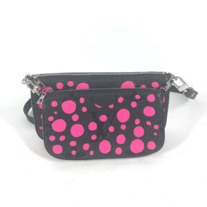 LOUIS VUITTON Shoulder Bag M46421 Monogram Ann Platt Leather black Monogram Empreinte Yayoi Kusama LV �~ YK Multi Pochette Accessories Women Used | AlmaBagz