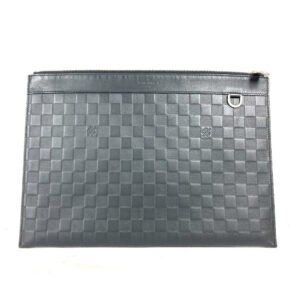 LOUIS VUITTON Clutch bag N60112 Damier Anfini Leather black Damier Anfini Pochette Discovery mens Used | AlmaBagz