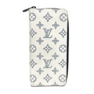 LOUIS VUITTON Long Wallet Purse M83381 leather white Monogram shadow Zippy Wallet Vertical | AlmaBagz