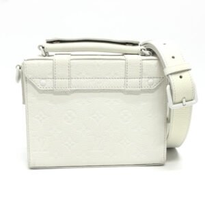 LOUIS VUITTON Handbag M57407 Taurillon Clemence Leather white Virgil abloh Flap Soft Trunk Messenger mens Used | AlmaBagz