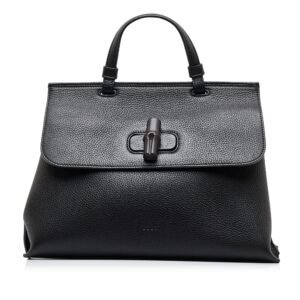 Gucci Bamboo Daily Medium Black | AlmaBagz