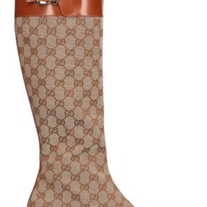 GUCCI Knee High Boots GG Canvas | AlmaBagz