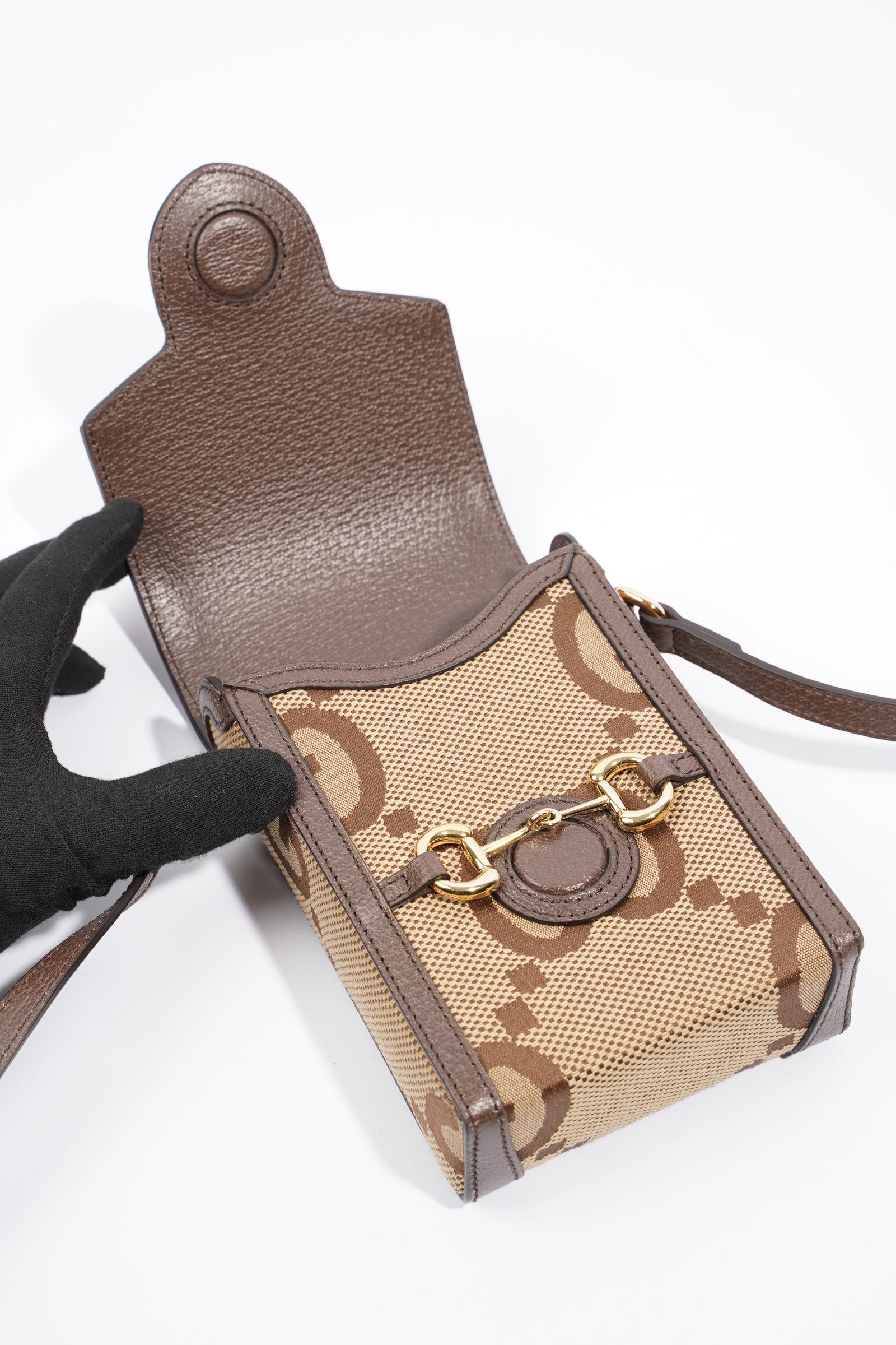 Gucci 1955 Horsebit Mini Beige and ebony GG supreme canvas Canvas | AlmaBagz - Image 10