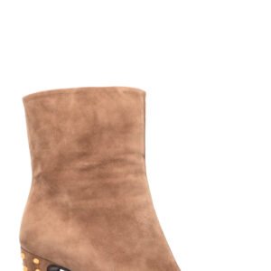 GUCCI Studded Boots Suede Brown | AlmaBagz