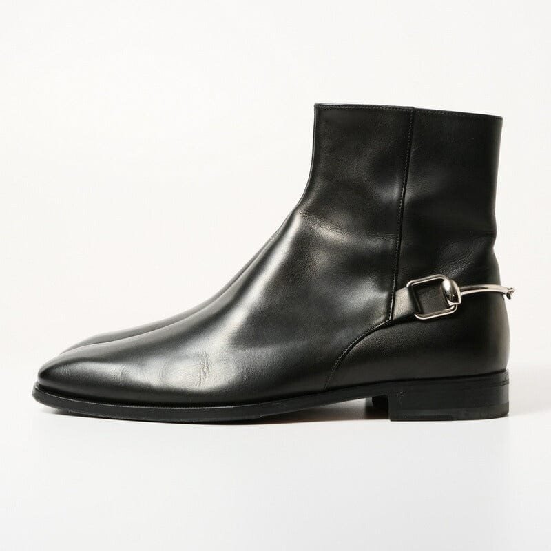GUCCI boots 181848 Genuine Leather Black / Silver 38.5EJ | AlmaBagz