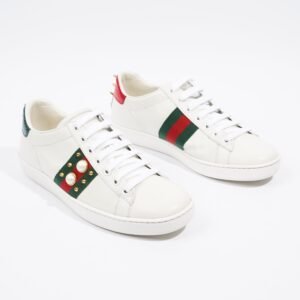 Gucci Ace Studded White / Red / Green Leather EU 37 UK 4 | AlmaBagz