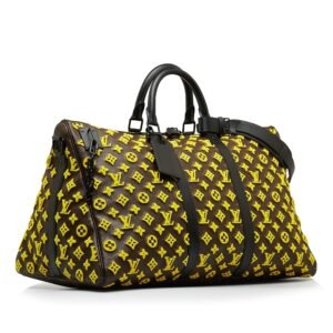 LOUIS VUITTON Monogram Tuffetage Triangle Keepall Bandouliere 50 Travel Bag | AlmaBagz