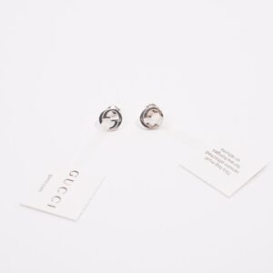 Gucci Interlocking GG Earrings Silver Base Metal | AlmaBagz