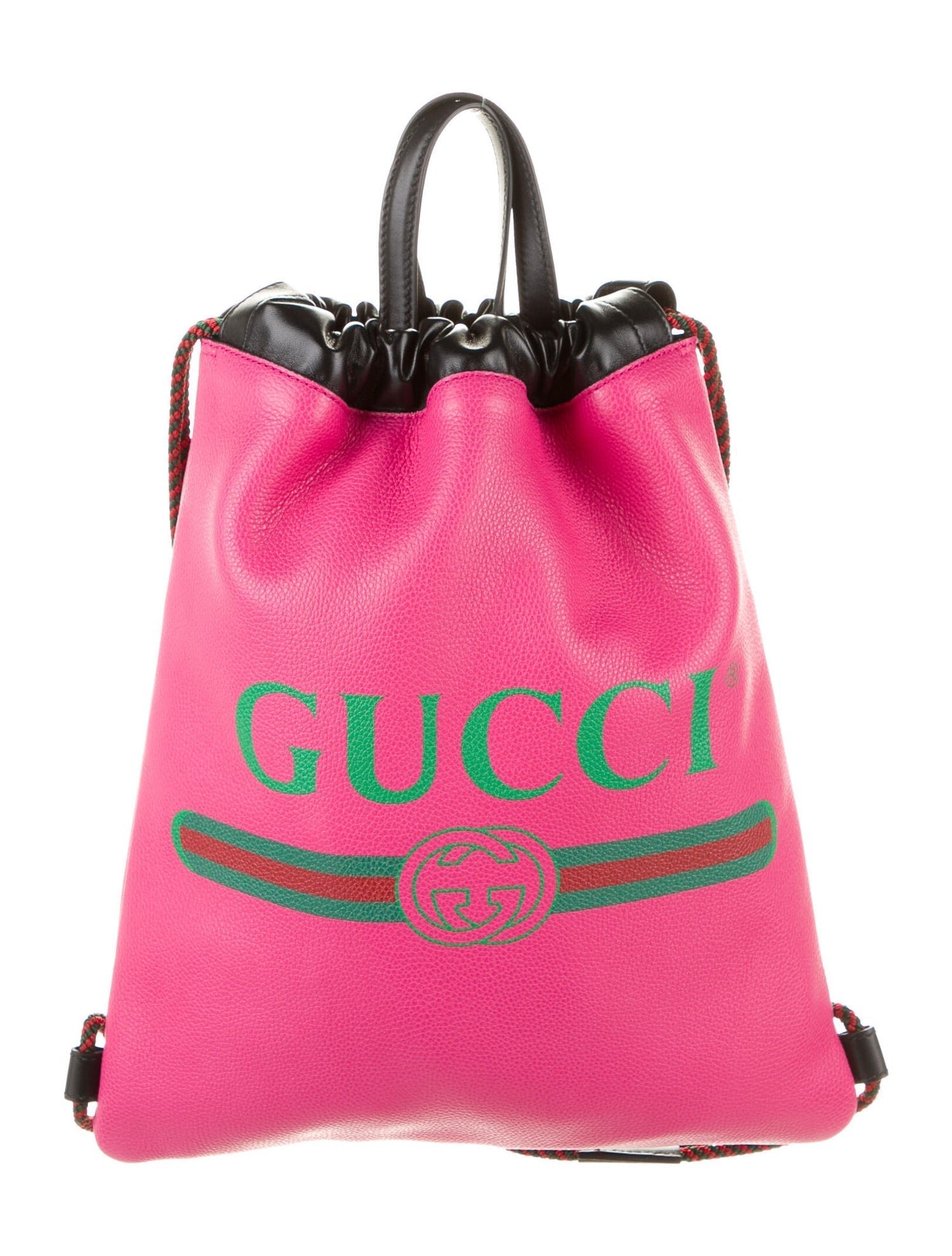 Gucci 2018 Leather Drawstring Backpack in Pink with Pouch | AlmaBagz - Image 5