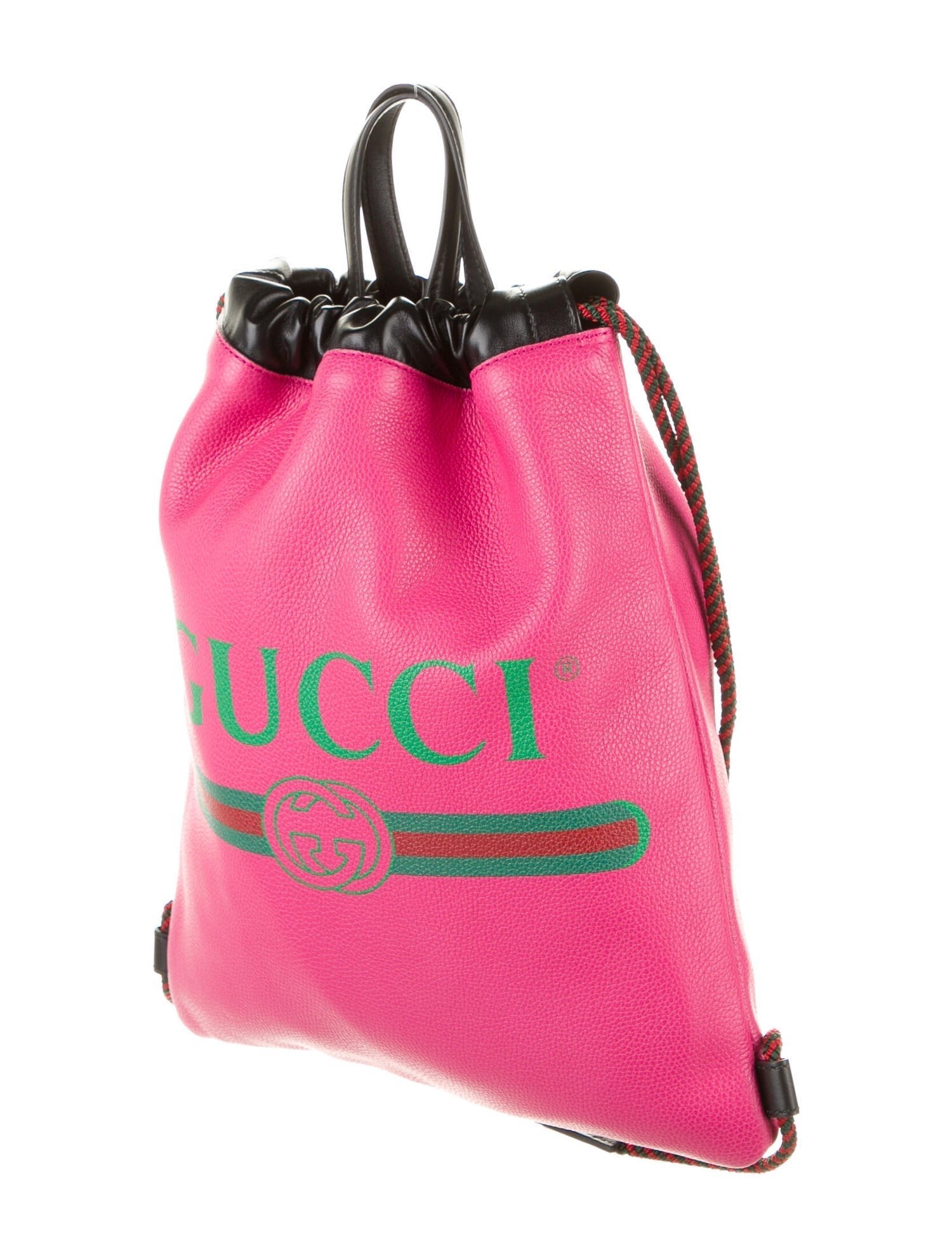 Gucci 2018 Leather Drawstring Backpack in Pink with Pouch | AlmaBagz - Image 6