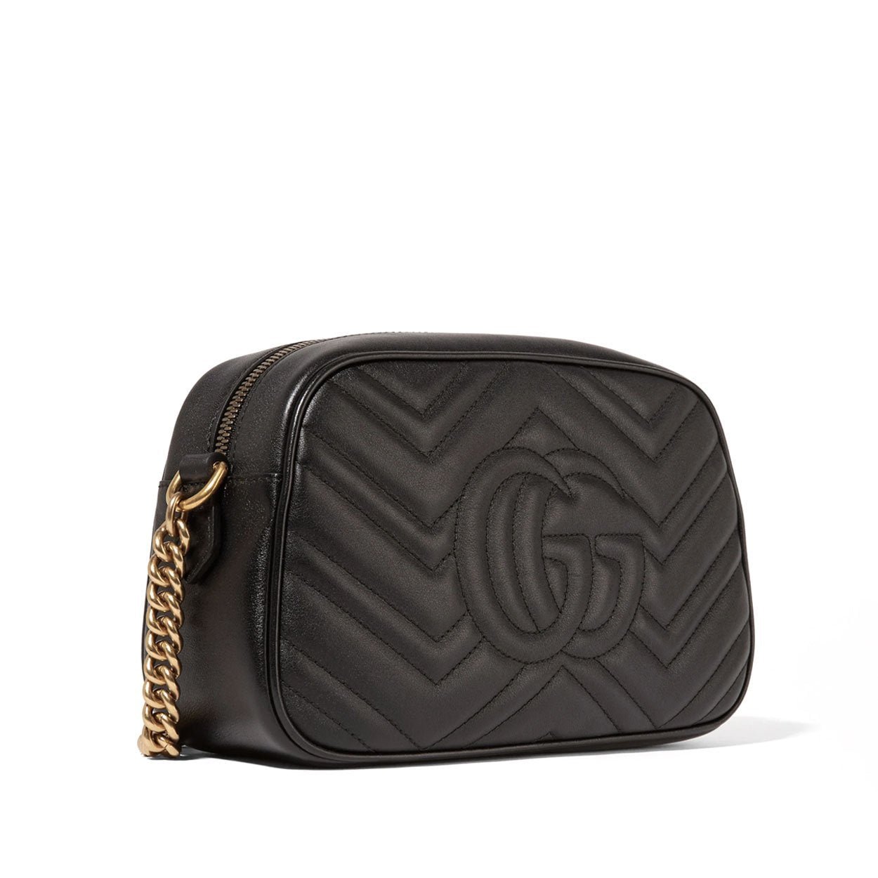 Gucci 447632 520981 Women's Black Quilted Leather GG Marmont Shoulder bag (GG2069) | AlmaBagz