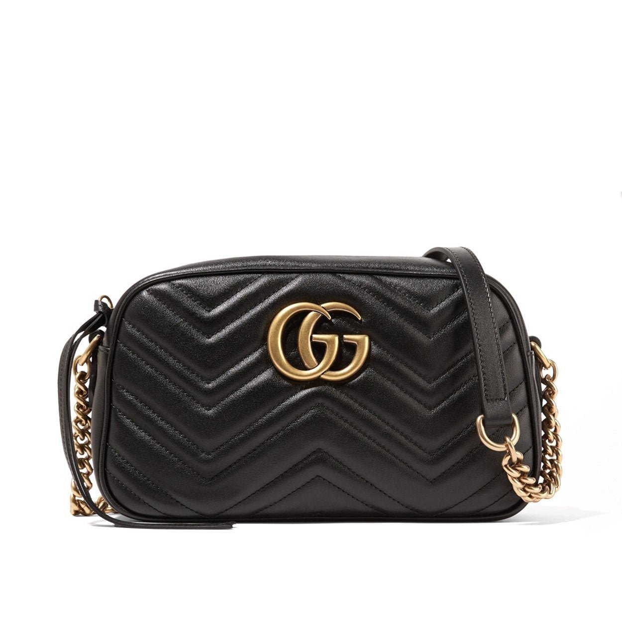 Gucci 447632 520981 Women's Black Quilted Leather GG Marmont Shoulder bag (GG2069) | AlmaBagz - Image 4