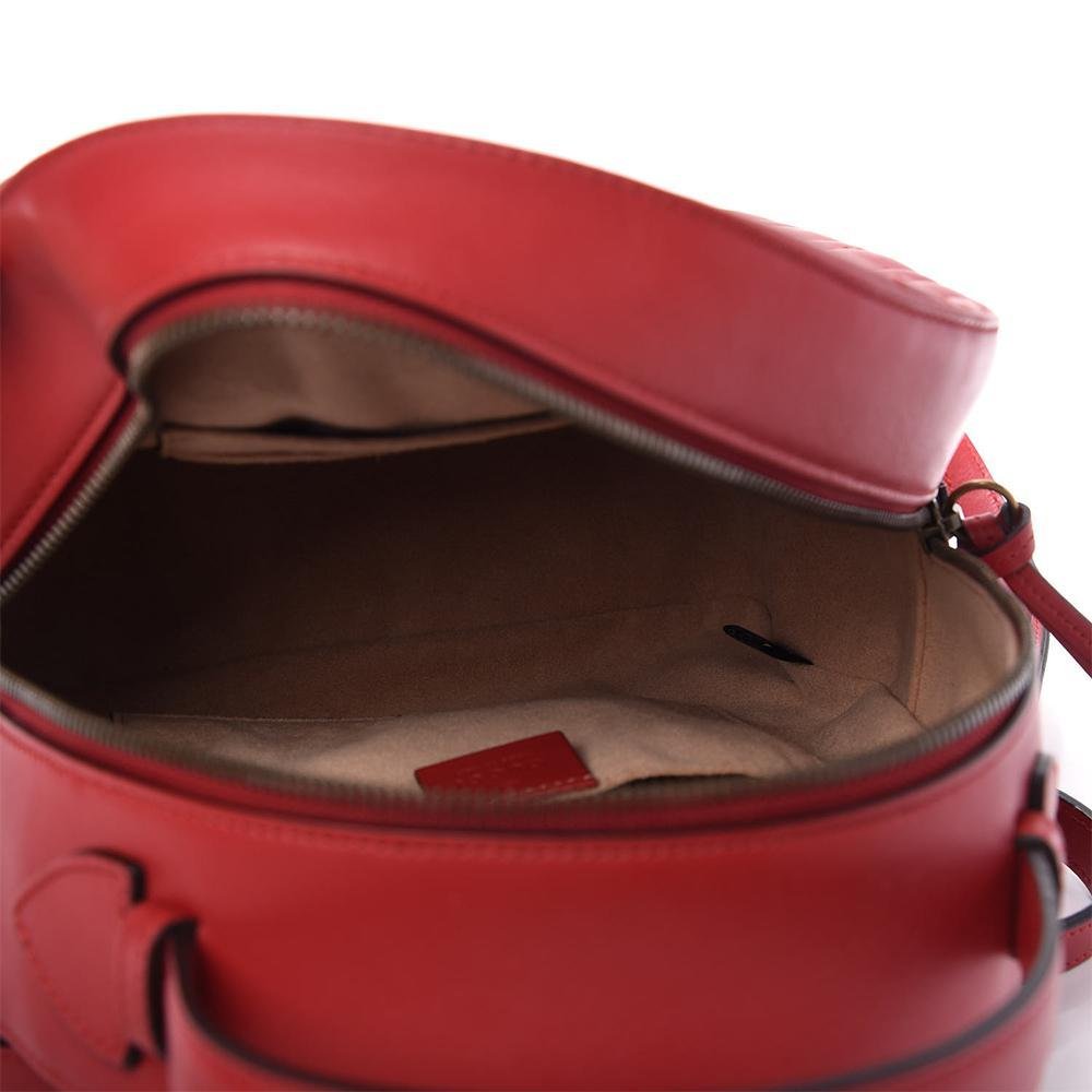 Gucci 476671 001998 GG Marmont Women's Hibiscus Red Matelasse Leather Backpack (GG2062) | AlmaBagz - Image 3