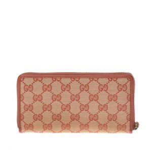Gucci 547791 9Y9ET 9573 Yankees Women's Brown Canvas / Leather Trim Zip-around Wallets (GGWW3607) | AlmaBagz
