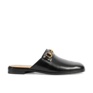 Gucci 723654 1W600 1000 Men's Shoes Black Calf-Skin Leather GG Jarkata Sandals (GGM1743) | AlmaBagz