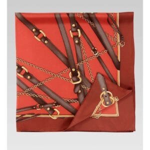 Gucci Antique Ruby Relia Print Foulard Shawl (GGSH110) | AlmaBagz