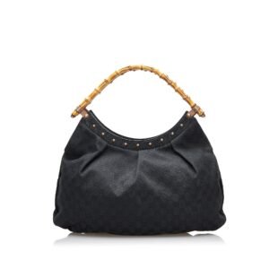Gucci Bamboo GG Canvas Hobo Bag (SHG-yNeroE) | AlmaBagz