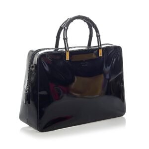 Gucci Bamboo Patent Leather Satchel (SHG-33474) | AlmaBagz