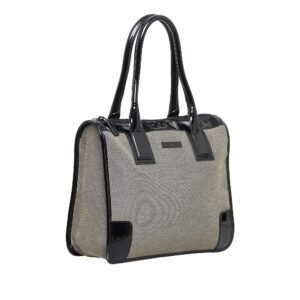 Gucci Canvas and Patent Leather Trimmed Handbag (SHG-E8ID83) | AlmaBagz