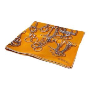 Gucci Cavalcata Silk Orange Twill Horsebit Shawl (GGSH101) | AlmaBagz