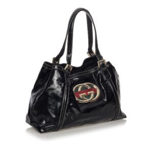 Gucci Dialux Britt Patent Leather Tote Bag (SHG-33670) | AlmaBagz
